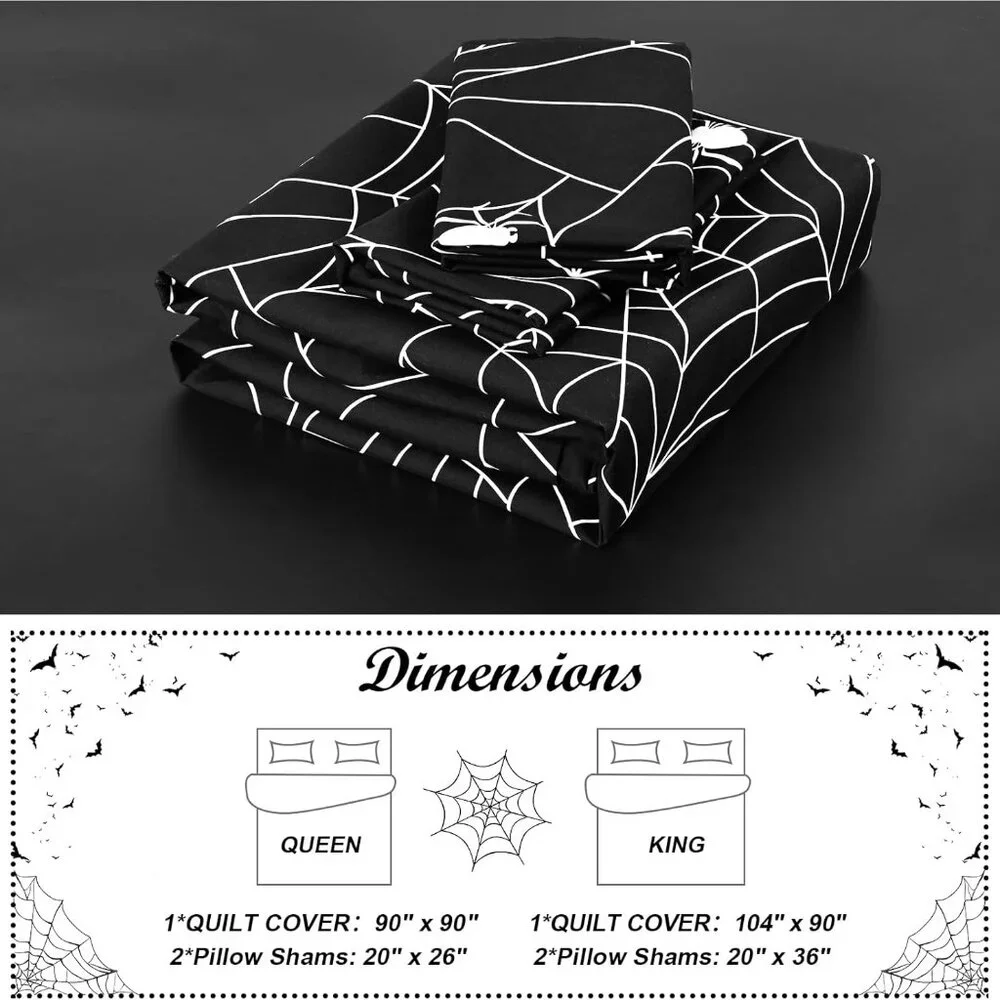 3 Piece Halloween Duvet Cover Queen Size